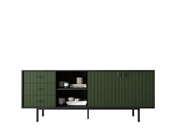 Комод с дверками и нишей Emerson арт EM15/green/L - Вид 1