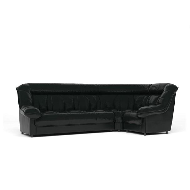 Диван угловой 3У1 Эдельвейс Ed/3y1 экокожа черная CN1114 - Вид 1