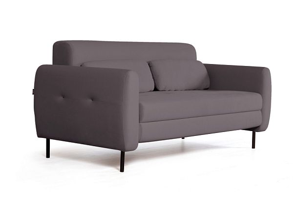 Siena диван-кровать прямой с подлокотниками, бархат серый 27 - Вид 1