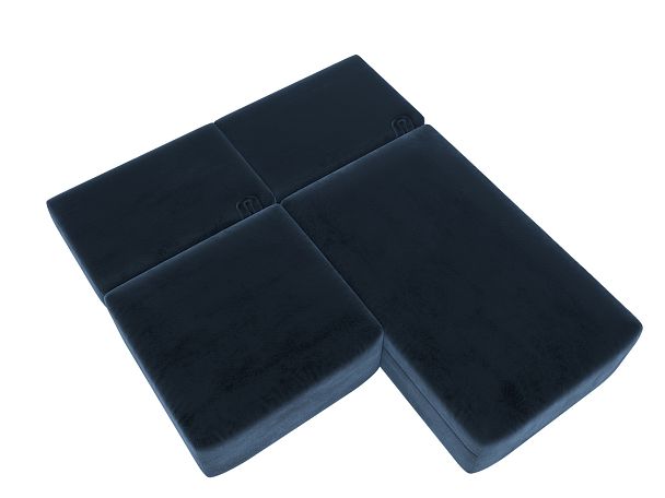 Диван угловой модульный Лига-060 НПБ угол универсальный Велюр синий - Вид 9