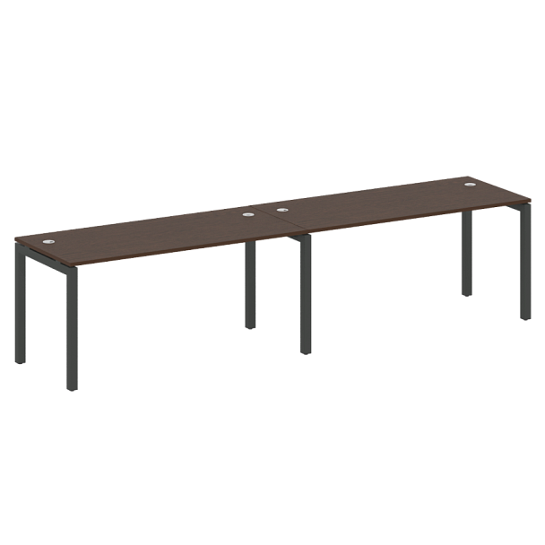 Metal System Quattro Р. ст. на 2 раб. места на П-образном м/к 50БП.СМ-2.4 Венге/Антрацит металл 3200*720*750 - Вид 1