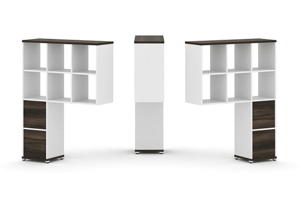 Concept Надставка высокая CN.DNV-008 Дуб Мали/Белый Бриллиант/Металл Белый 1099*350*1486 - Вид 1