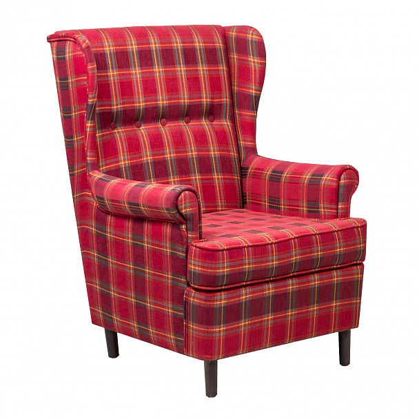 Кресло Дженкс, шотландская клетка красная - Вид 1