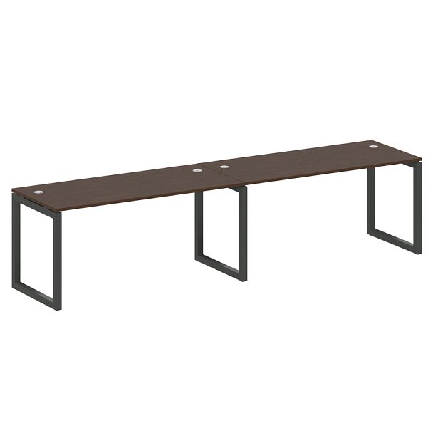 Metal System Quattro Р. ст. на 2 раб. места на О-образном м/к 50БО.СМ-2.4 Венге/Антрацит металл 3200*720*750 - Вид 1