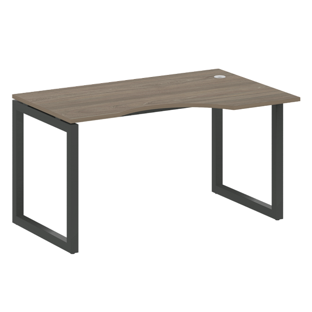 Metal System Quattro Стол криволинейный правый на О-образном м/к 50БО.СА-2 (R) Вяз/Антрацит металл 1400*900*750 - Вид 1