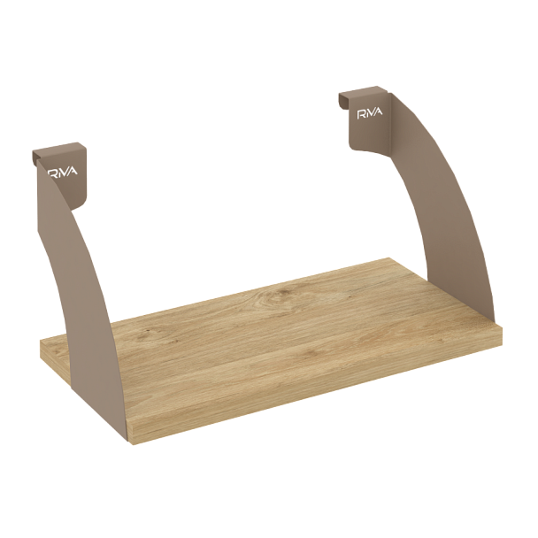 Навесные полки. Кронштейны+ЛДСП полка 400мм MAN-41-4 Тиквуд светлый/Мокко металл 400*220*200 - Вид 1