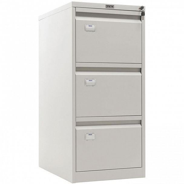 Шкаф картотечный ПРАКТИК "AFC-03", 1020х467х630 мм, 3 ящика, для 165 подвесных папок, формат папок Foolscap или A4 (БЕЗ ПАПОК) - Вид 3