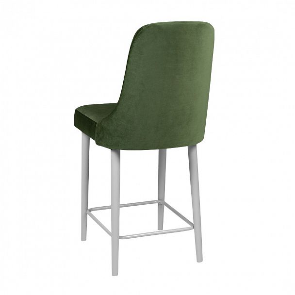 Стул Kongsberg барный, велюр зеленый, ножки белые - Вид 4