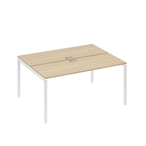 Рабочая станция 2х160 на опорах DUE A4 А4 Б2 172 БП дуб скандинавский / металлокаркас белый - Вид 1