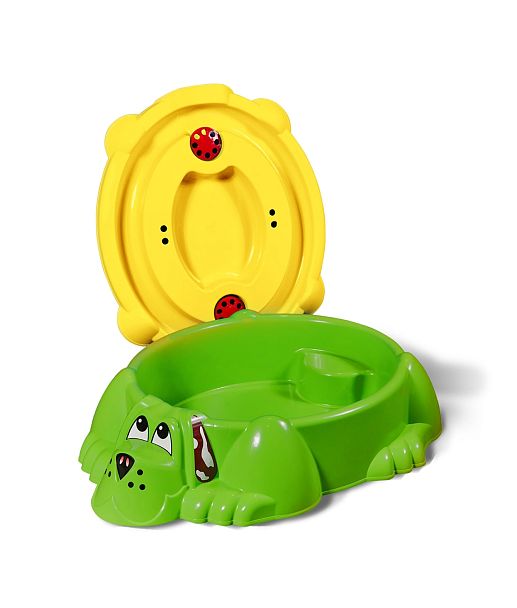 Песочница Sheffilton KIDS  Собачка с крышкой 432 зеленый/желтый - Вид 8