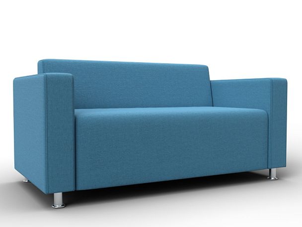 Диван прямой Лига-093 ВН Рогожка голубой - Вид 1