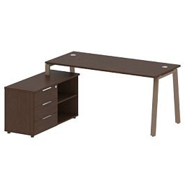 Metal System Р. ст. с тумбой на А-образном м/к БА.РС-СТС-2.4 (L) Венге/Мокко металл 1700*1520*750 - Фото предпросмотра