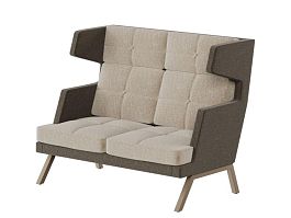 Aldo Диван двухместный высокий с декором из пуговиц ALDB-02 Сан 03/Сан 06/Металл Капучино 1430*960*1 - Фото предпросмотра