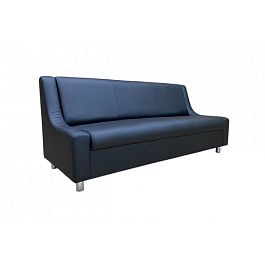 (kle9-d3-bl) Диван офисный Клерк 9 тройной Размер: 184 х 76 см, черный Ecotex 3001 - Фото предпросмотра