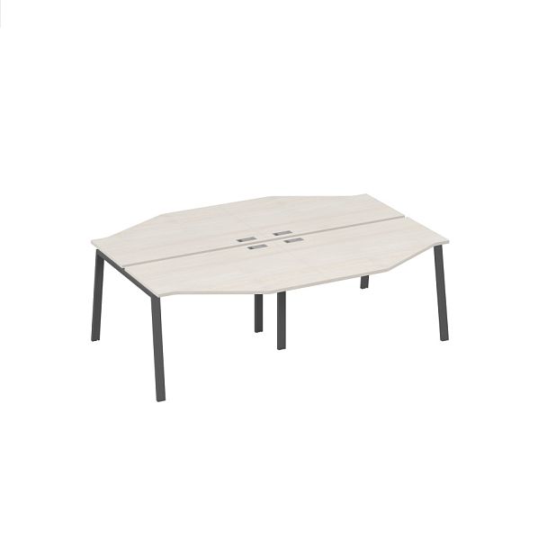 Станция на каркасе TRE столы (4х120) Техно A4 А4 Б3 186-2 БП дуб / металлокаркас антрацит - Вид 1