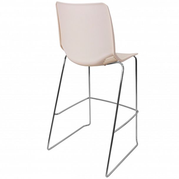 Стул Race (Пруток Барный) каркас Хром, белый - Вид 2