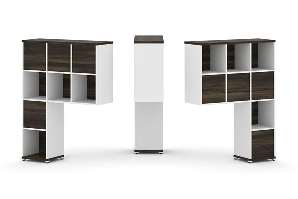 Concept Надставка высокая CN.DNV-005 Дуб Мали/Белый Бриллиант/Металл Белый 1099*350*1486 - Вид 1