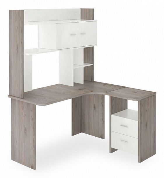 Стол компьютерный Нельсон Lite СКЛ-Угл130+НКЛХ-130 НБЕ ПРАВ Белый/Нельсон правый - Вид 1