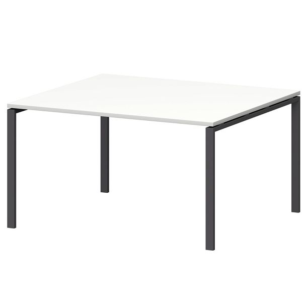 Стол переговорный на металлокаркасе СМСП-П-14.123.Пр25 Белый/Антрацит 1400x1236x750 Смарт - Вид 1