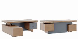 Стол письменный с тумбами, Concept 220x204x76 дуб капучино - Фото предпросмотра