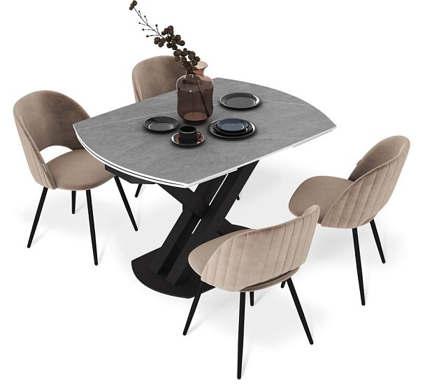 Обеденная группа Sheffilton SHT-DS294 серый светлый/латте - Вид 1