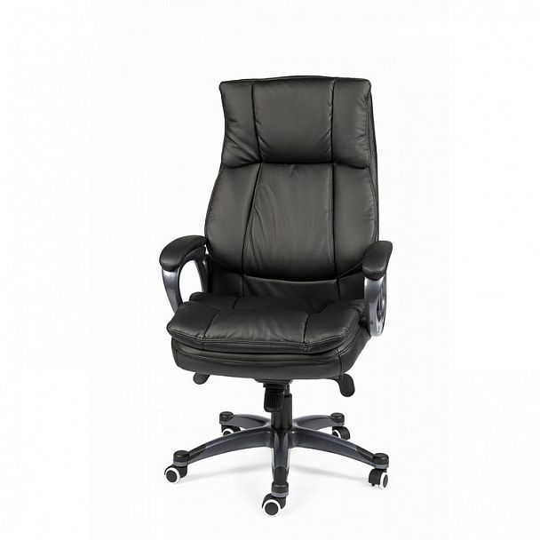 Кресло Мэдисон / (black) серый пластик / черная экокожа - Вид 2