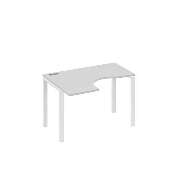 Стол эргономичный левый "Классика" на металлокаркасе UNO A4 А4 Б1 031 БП серый / металлокаркас белый - Вид 1