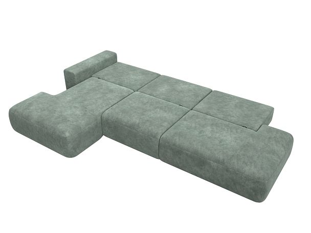 Диван угловой Лига-036 НПБ Модерн Лонг левый угол Велюр зеленый - Вид 10