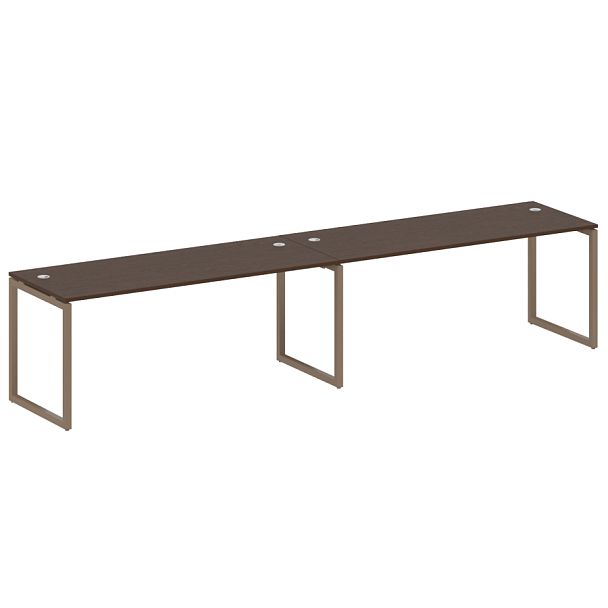 Metal System Quattro Р. ст. на 2 раб. места на О-образном м/к 40БО.СМ-2.5 Венге/Мокко металл 3600*720*750 - Вид 1