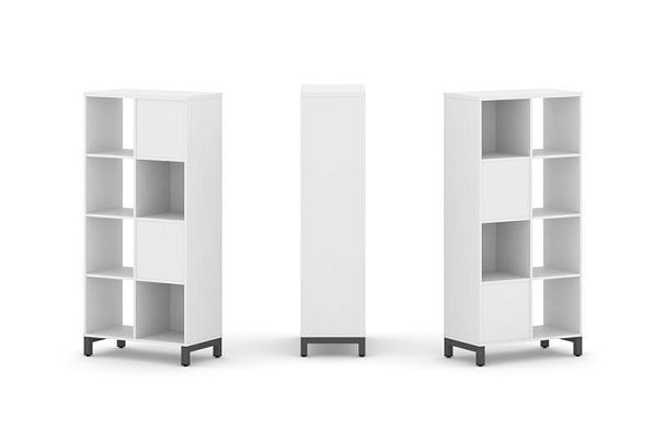 Стайл Проджект Набор стеллажа 2-х сторон., 4 яр. SN.NSD-421 Белый/Металл Антрацит 754*400*1615 - Вид 1