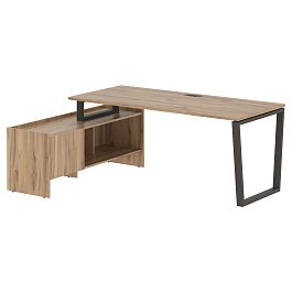 Стол с тумбой EVCT 19814 Дуб Денвер светлый/Мокко 1960х1400х750 EDIS - Фото предпросмотра