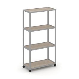 Shelf Mobile Стеллаж 4 уровня 1 секция VR.LT-STK-401.08 Дуб Аттик/Металл Серый 800*400*1523 - Фото предпросмотра