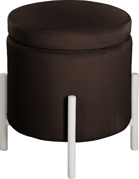 Пуф Кен с местом для хранения Коричневый велюр Confetti coffee/белый - Вид 2