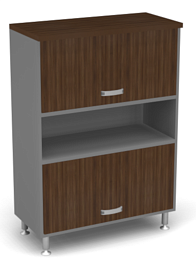 Шкаф широкий комби ДВП Берлин Орех Вармия/Серый ШКД1-90 з/с ДВП - Фото предпросмотра