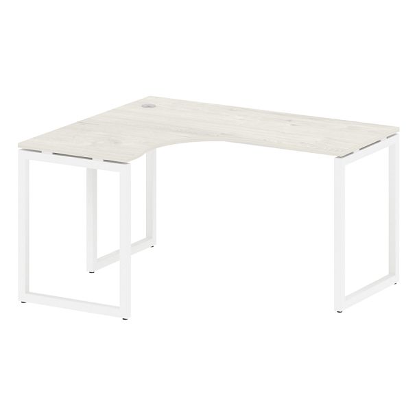 Metal System Quattro Стол криволинейный левый на О-образном м/к 40БО.СА-3 (L) Дуб наварра/Белый металл 1400*1200*750 - Вид 1