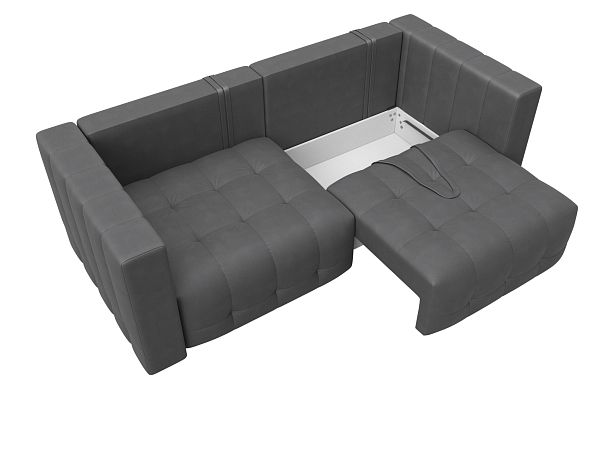 Диван прямой Лига-052 НПБ Замша серый - Вид 7