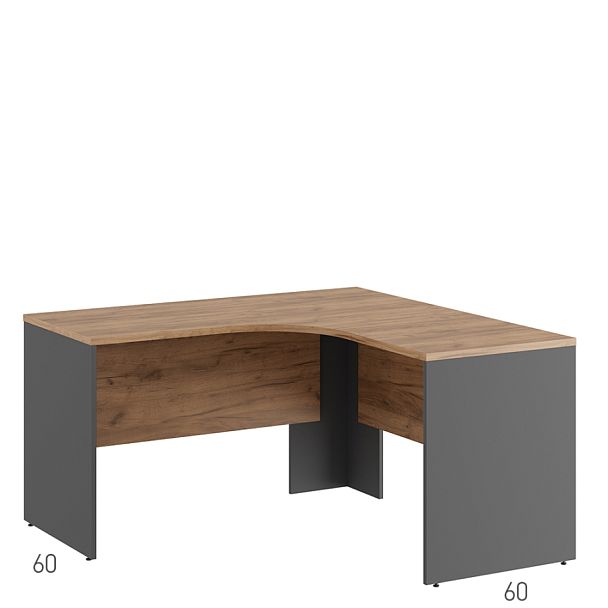 Стол эргономичный левый Tess 140x140x75 дуб крафт золотой - Вид 1