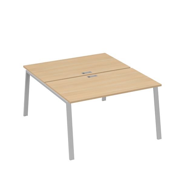 Рабочая станция каркас TRE 2х140 офисная A4 А4 Б3 177  БП натуральный дуб / металлокаркас серый - Вид 1