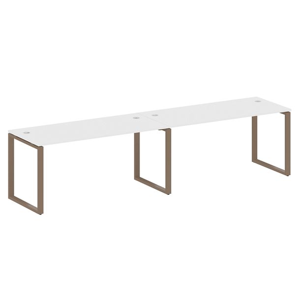 Metal System Р. ст. на 2 раб. места на О-образном м/к БО.СМ-2.4 Белый/Мокко металл 3200*720*750 - Вид 1