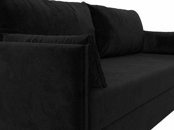 Диван угловой Сайгон (полностью велюр черный) - Вид 4