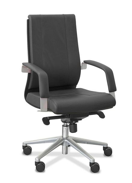 Кресло посетителя Торино Эко HM натуральная кожа с компаньоном / черная - Вид 1