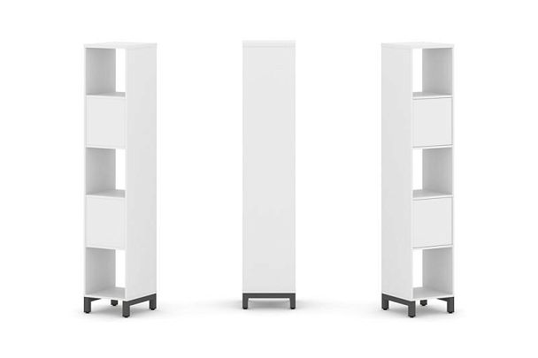 Стайл Проджект Набор стеллажа 1 сторон., 5 яр. SN.NS-511 Белый/Металл Антрацит 387*400*1982 - Вид 1