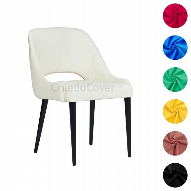 Стул Мила, желтый вельвет, черные ножки - Вид 8