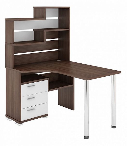 Стол компьютерный Домино СР-132 Белый/Шамони левый - Вид 1