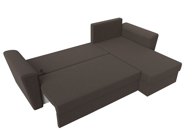 Диван угловой Амстердам Лайт правый угол Рогожка коричневый - Вид 8