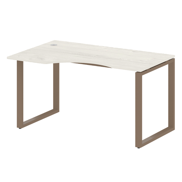 Metal System Стол криволинейный левый на О-образном м/к БО.СА-2 (L) Дуб наварра/Мокко металл 1400*900*750 - Вид 1