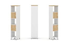 Стайл Проджект Набор стеллажа 1 сторон., 5 яр. SN.NS-511 Белый/Тиквуд Светлый/Металл Белый 387*400*1 - Фото предпросмотра