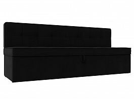 Кухонный диван Техас (полностью микровельвет черный) - Фото предпросмотра