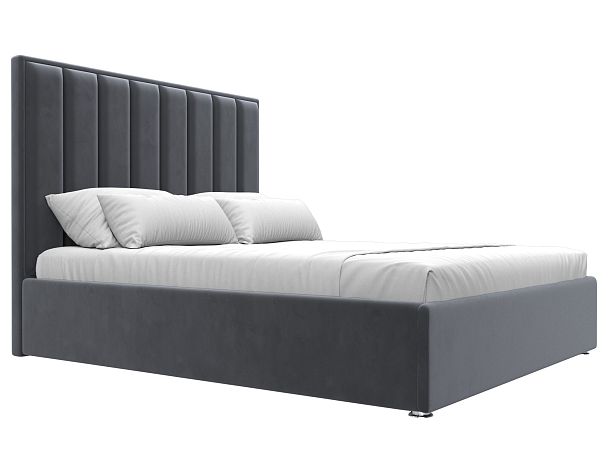 Интерьерная кровать Афродита 160 (полностью велюр серый) - Вид 3