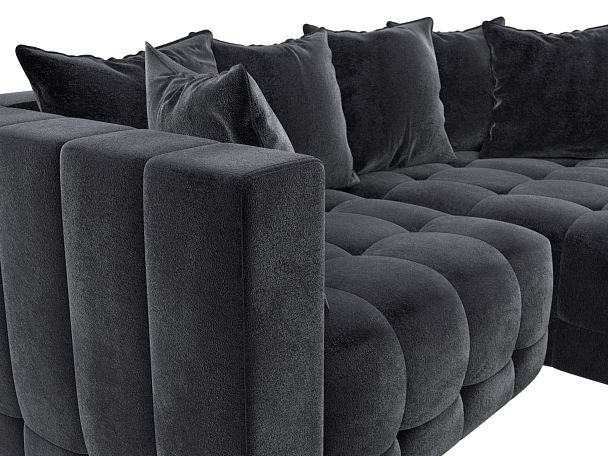 Диван угловой Лига-052 НПБ угол универсальный Велюр серый - Вид 4